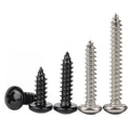 Carbon Steel Black Zinc Plated Round Pan Head Self Tapping Screws M3 X 12mm Stainless Steel Cross Recessed Screw for Wood