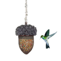 USMILEPET New Arrival Ironwork and Resin Bird Feeder Cute Decoration Hanging Wild Bird Feeder for Garden Outdoor for Woodpeckers