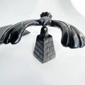 Hot sale Natural Crystal Animals Black Obsidian Rotatable Eagle Healing Crystal Crafts Balanced Eagle for Home Decoration