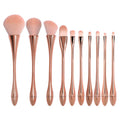 High Quality Luxury 10pcs Rose Gold Face Makeup Brush Set Shaving Brush Synthetic Fibre Custom Logo Professional Vegan Brushes