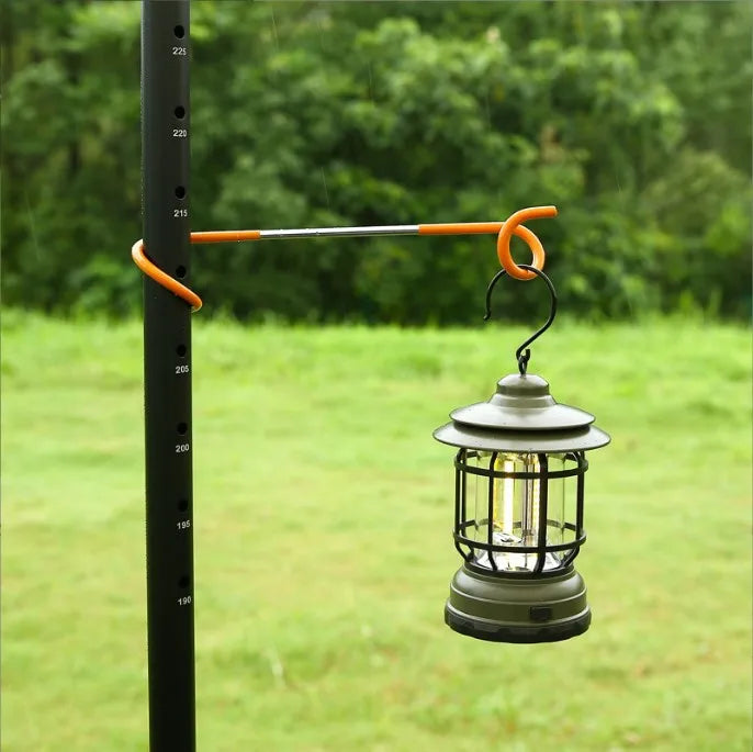 IRONDONKEY Camping Outdoor Aluminum Alloy Tent Pole Fixing Small Lamp Pole Hook Pig Tail Hook Portable Lamp Holder Hook