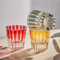 INS Style Gift bar Wine Juice Water Glass Color Cup Series Crystal Glass Vertical Stripe Colorful Whisky Glass