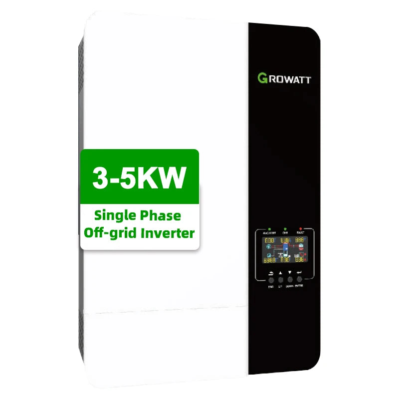 Growatt SPF 5000ES 48V 3500W Solar Panel Inverter 5000W off Grid Solar Hybrid MPPT Inverter Pure Sine Wave Single Phase Output