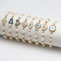 DS 2022 New Copper Bead Oil Dripping Eye Pearl Bracelet for Women Evil Eye Popular  Popular Chain Bracelet