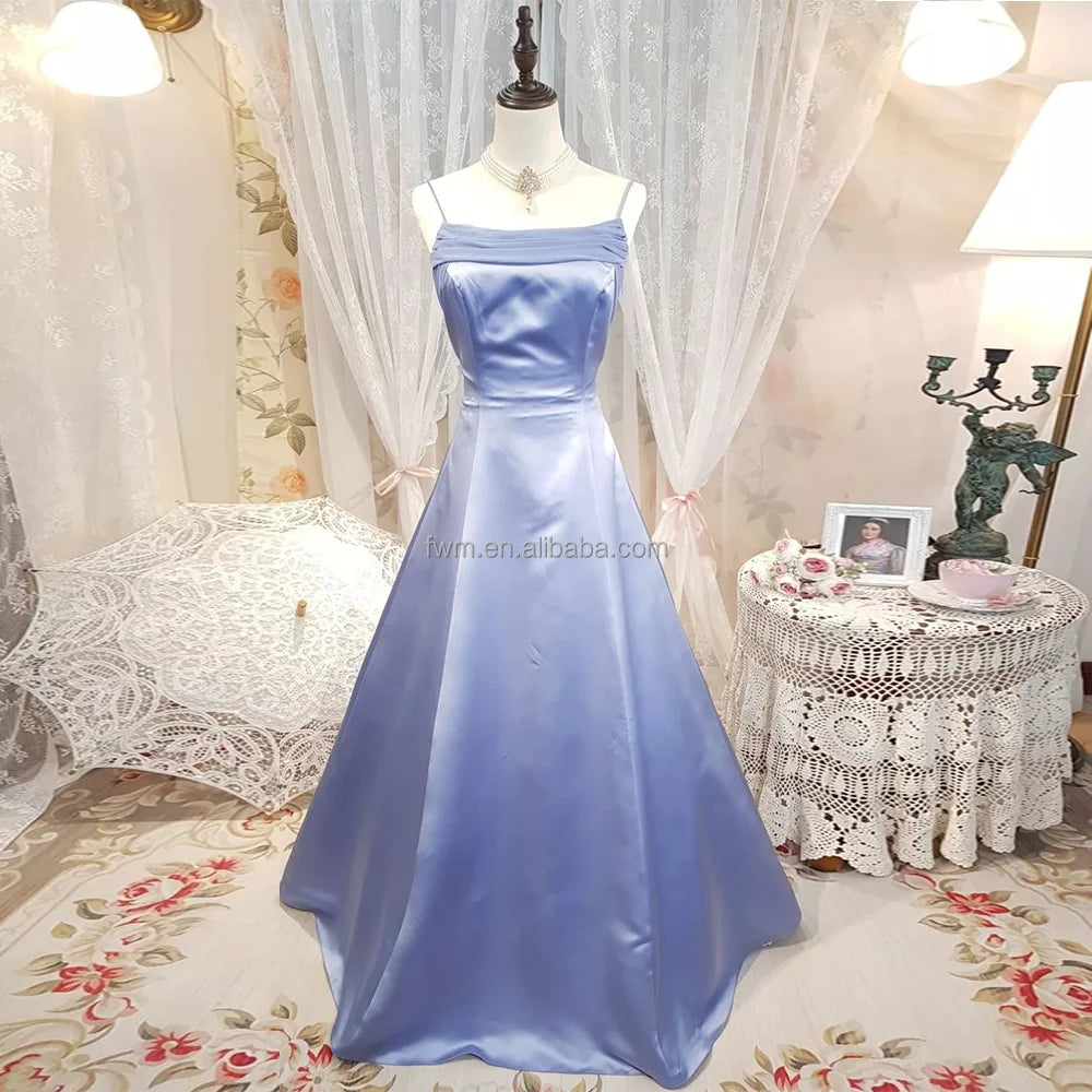 High Quality Black A-line Sleeveless Prom Evening Party Dress 2024 With Spaghetti Straps Sleeveless Floor-length Gown for Women