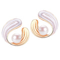Hot Selling French Style Natural Freshwater Pearl Stud Earrings Women's Pearl Jewelry
