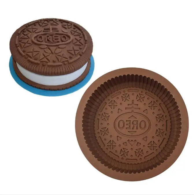 HY Giant Sandwich Oreo Cookie Cake Pan 7.5inch Rock Star Baking Silicone Mold