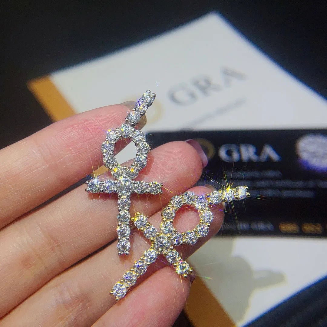 Wuzhou Diamond Pendant Best Price Iced Sterling Silver Jewelry Real S925 Moissanite Cross Pendant