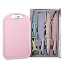 7pcs/set Stainless Steel Kitchen Knife Set with Chopping Board Camping Cutting Board Knives Set Gift Box
