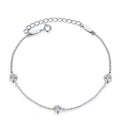 OAHLAN Fashion Jewelry 925 Sterling Silver Chain Cubic Zirconia Adjustable Bracelets for Women Girls Personalized Birthday Gift