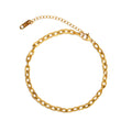 Chris April 316L Stainless Steel 18k PVD Gold Plated Simple Vintage Stackable Link Foot Chain Body Jewelry Anklet