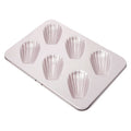 CHEFMADE WK9029 Carbon Steel Bakeware 6-Cavity Non-Stick Oval Shell Madeline Mold Cake Pan for Oven Baking