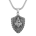 Fashion Man Pendant Jewelry Custom Box Chain Necklace Stainless Steel Silver Masonic Pendant Necklace for Man