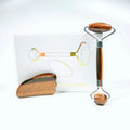 DIY Beauty Yellow Tiger EyeJade Roller Set in Box Jade Roller Gua Sha Set Massage Products for Face Slimming