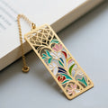 Customizable Gold Plated Metal Etching Brass Soft Enamel Logo Bookmark Antique Event Souvenirs Promotional Items Gift Box Tassel