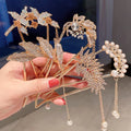 Fashion Hair Accessories Metal U Shape Hair Stick for Women  Gold Color Elegant Pearl Hairpin Female Headwear New