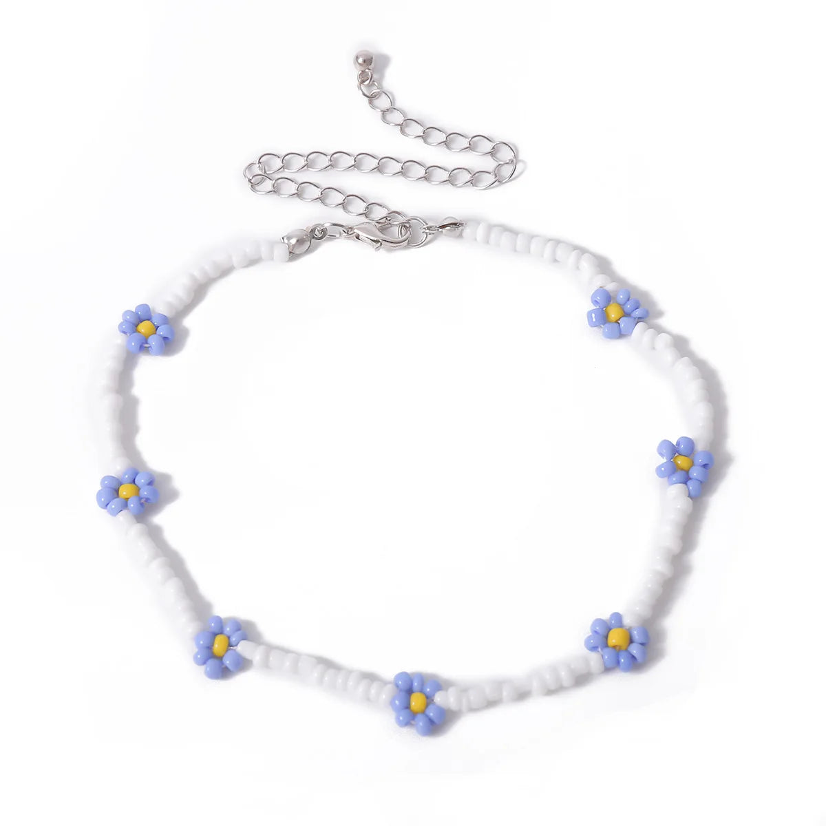 Fashion Geometric Beaded Jewelry Seed Beaded Flower for Women's Necklace Bracelets Anklet