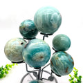 Natural Crystal Blue Caribbean Calcite 4-7cm Sphere in Wholesale Decoration Healing Crystals Polished Amazonite Ball for Sale