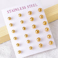 New 18k Gold Plated Zircon Stud Earrings Stainless Steel Hypoallergenic Earrings Set for Women Girls