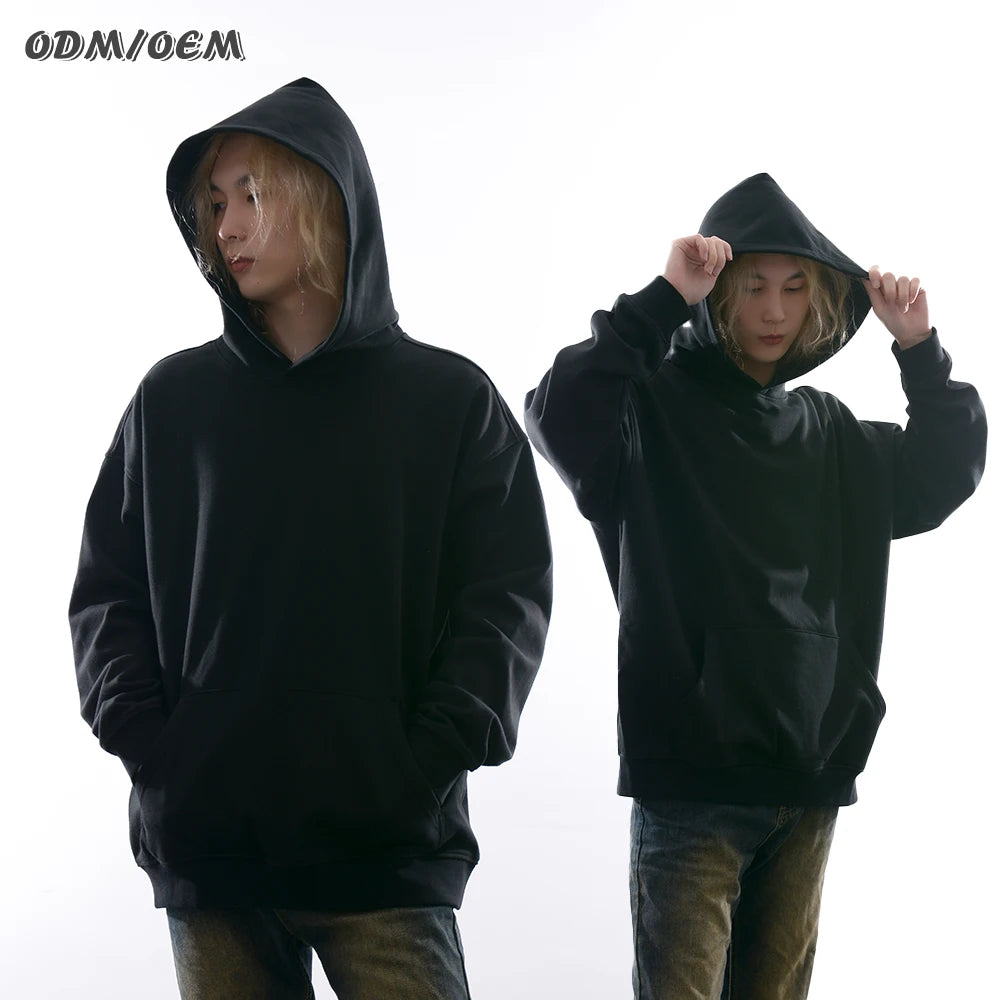Wholesaler High Quality Unisex Pullover Printing Loose 445G Heavyweight Puff Printed Blank Hoodie for Men
