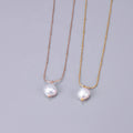 Boho Necklace Last Longer 18K Gold Rose Gold Plated Stainless Steel Baroque Pearl Necklace for Women