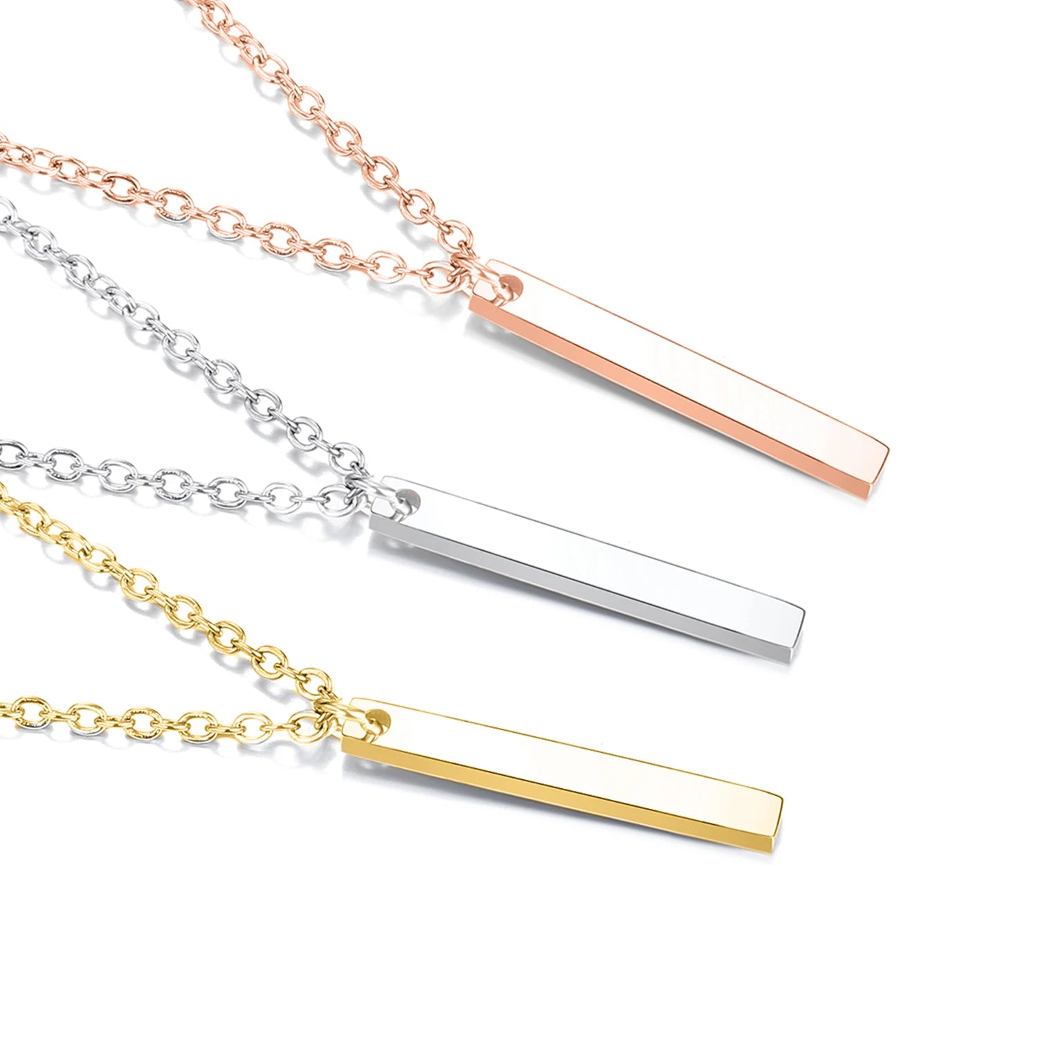 EManco Wholesale Geometric Trendy Link Chain Stainless Steel 14K Gold Plated Necklace for Women Anniversary