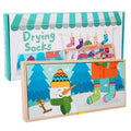 Custom Children Wooden Dressing Sock Jigsaw Puzzle Educational Logical Thinking Matching Sorting Dress Toys for Kids