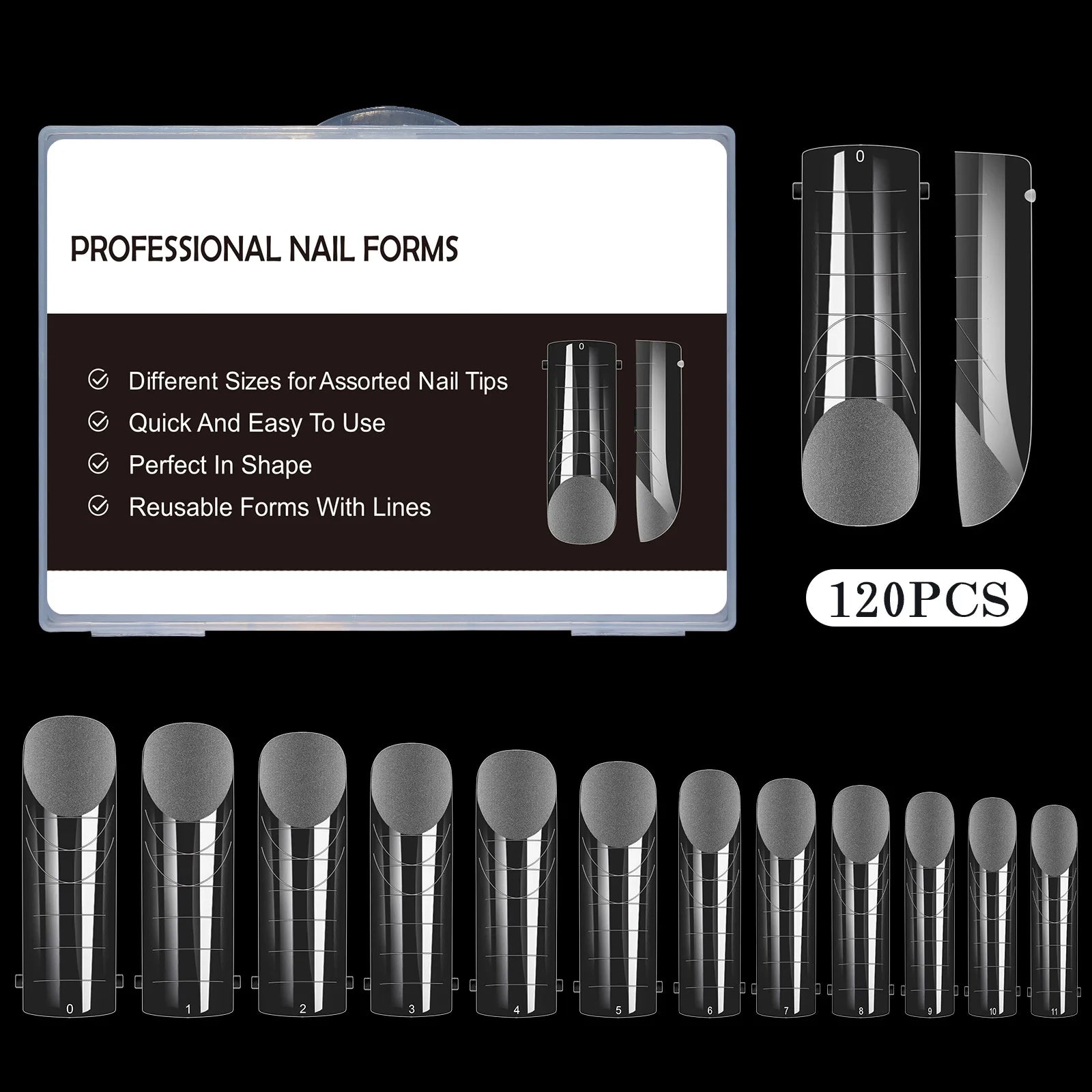 New Arrival Private Label 120 Pcs Nail Tool French Matte Frosted Dual Form Nail Tips