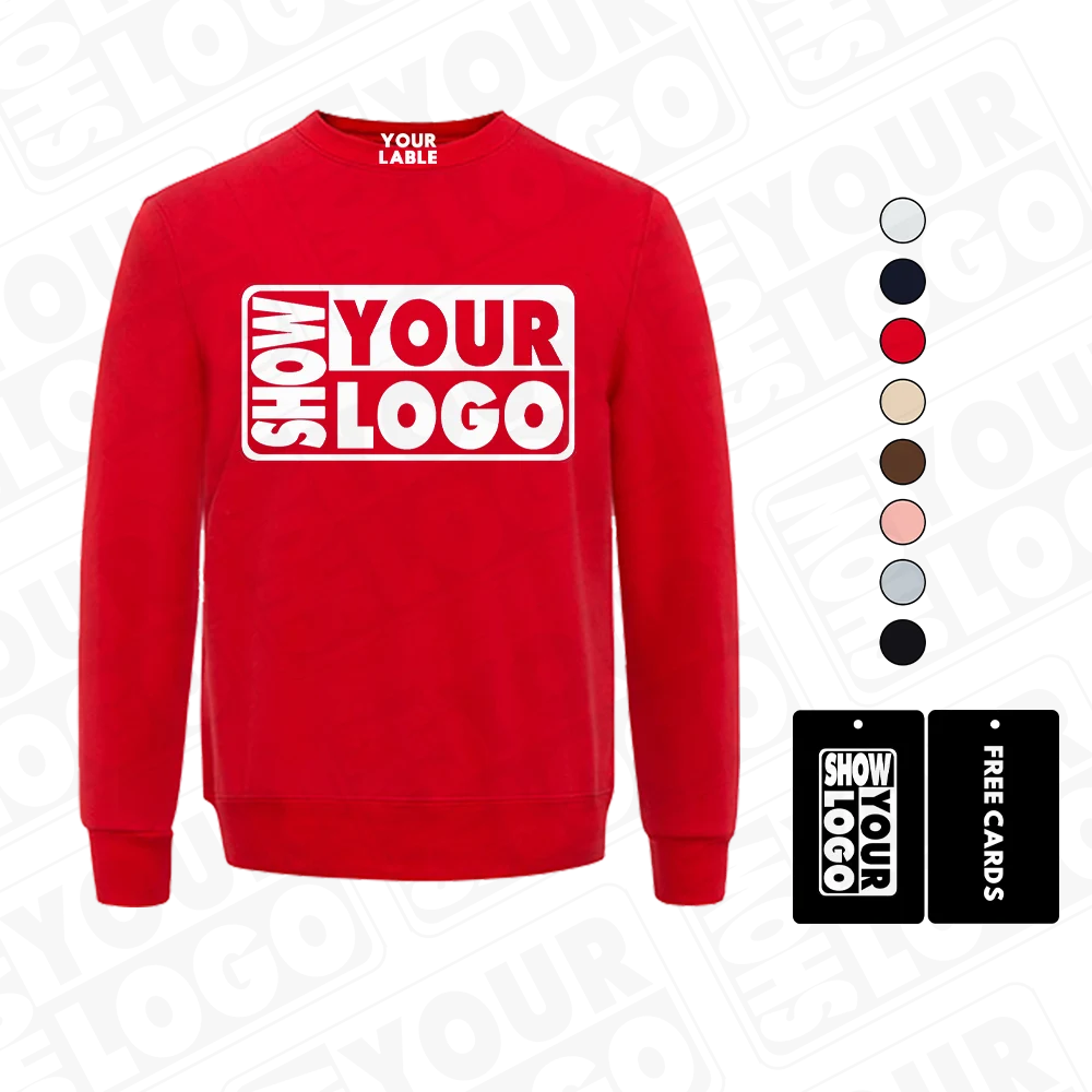 Wholesale CB036-YB420A Men's 420g Velvet Lined Pullover Sweater Casual Trendy Brand Crew Neck Long Sleeves Print Autumn