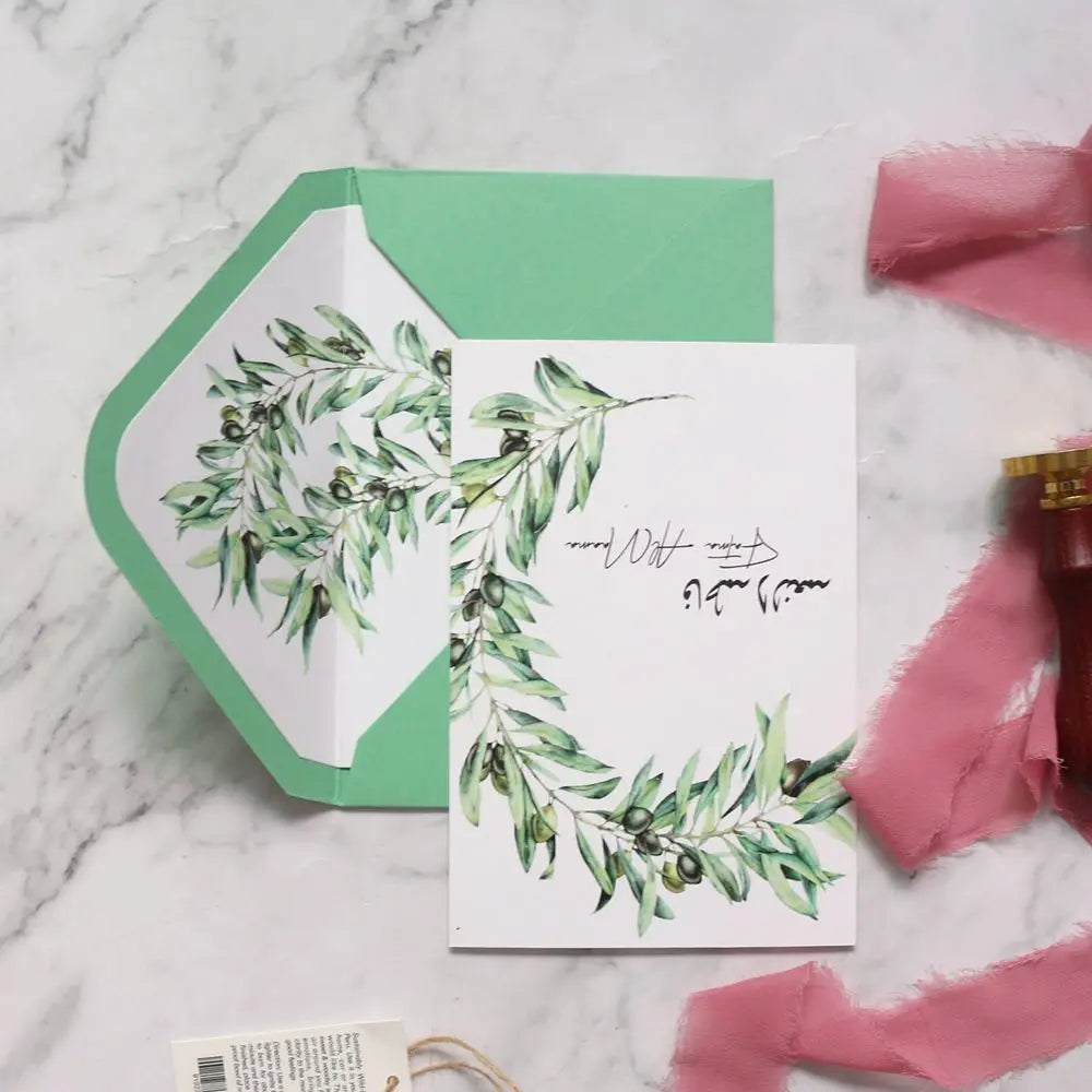 Colorful Printing Paper Invitation Save Date Card Mated Envelope Luxury Wedding Invitation DIY Craft Anime Music Angel 7 Inch