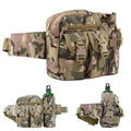 Best Small Black Camo Male Mens Waterproof Crossbody Nylon Belt Bag with Water Bottle Holder for Hunting Travel