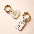 PU Leather Dog Collar Charm Modern Pet Round Circle Dog Tag Engraved Blank Dog Tag Chain Puppy ID Tags