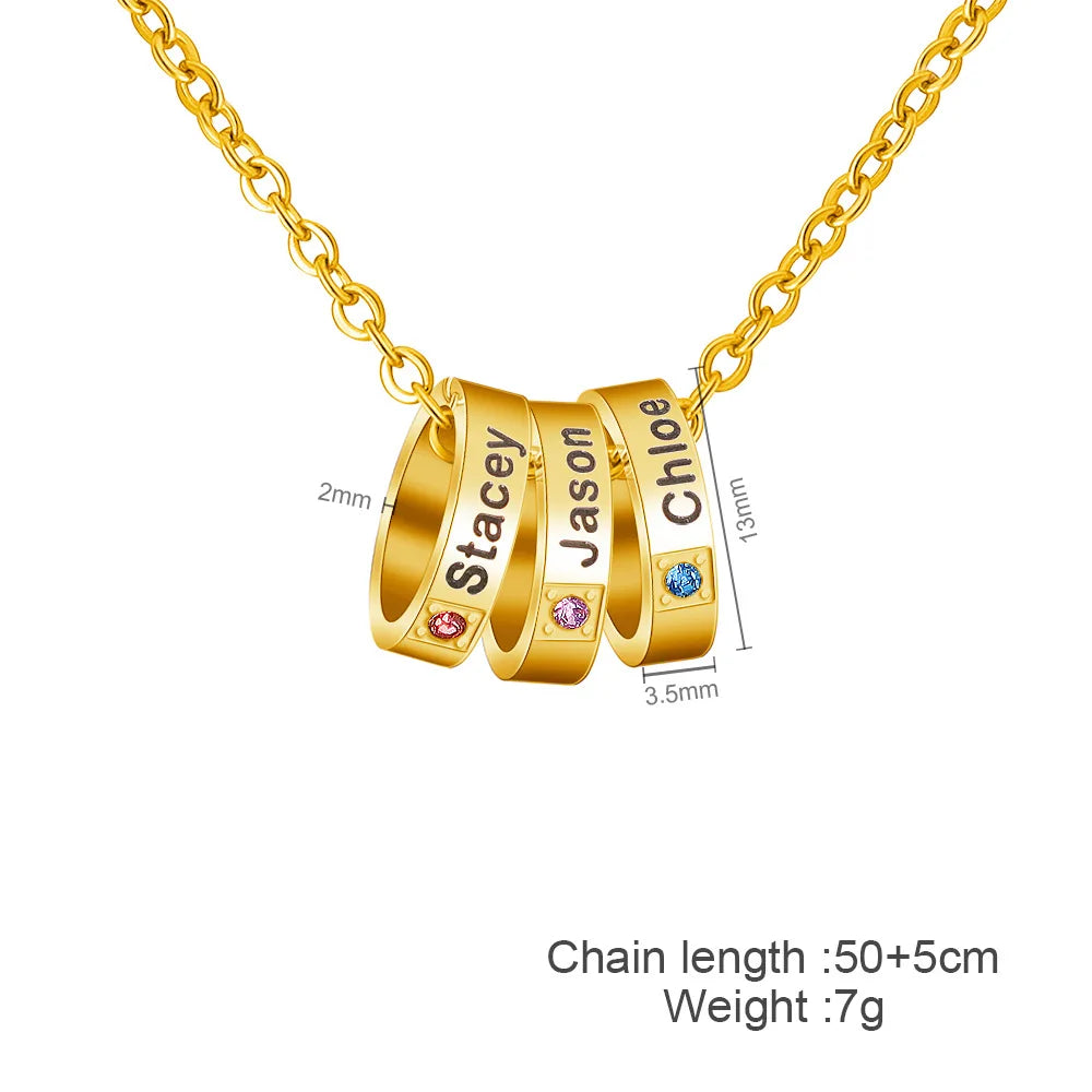 Personalized Custom Name Gold Choker Necklace Pendant with Link Chain Stainless Steel Geometric Style Trendy Gift Necklace