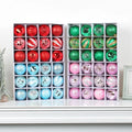 12 PCS Electroplating PVC Christmas Tree Ball Pendant Xmas Gift Ornaments in Box for Festive Decorations