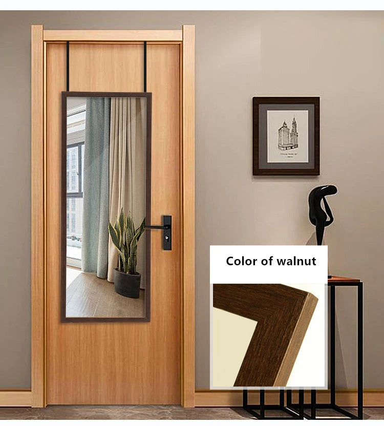 Custom Modern Luxury Rectangle Long Wall Bedroom Bathroom Hanging Dress Door Full Length Mirror Stainless Steel Frame