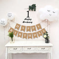 Brown Birthday Party Wedding Festival Decoration 13 Flag Alphabet Kraft Paper Letters Happy Birthday 16x20cm Paper Banner