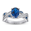OAHLAN Fine Jewelry 1.5 Ct  925 Sterling Silver Ring Blue Cubic Zircon Women Engagement Ring Wholesale