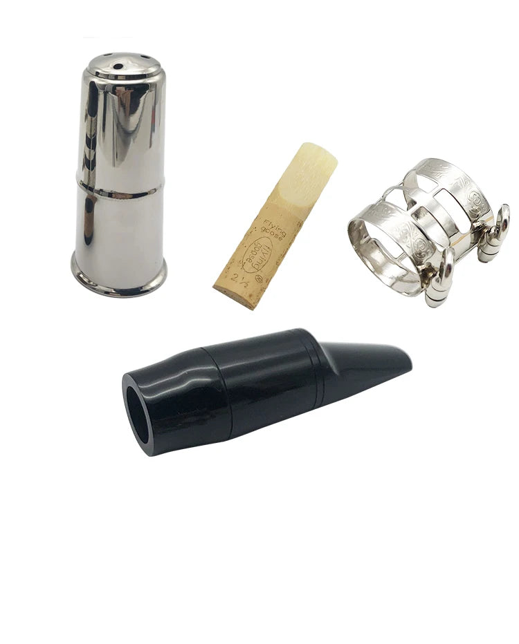 4pcs Mouthpiece Set Saxophone Mouthpiece+Ligature+Metal Cap+Reed for BE Alto Sax Musical Instrument Accessories