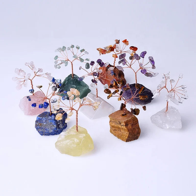 Crystal Tree Feng Shui Chakra Crystals Stones Tree Stone Natural Gem Tree for Positive Energy