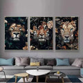 Nordic Flower Animal Art Tiger Lion Poster and Print Mural Modern Living Room Classical Decorative Canvas Paintings