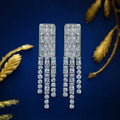 925 Silver High Grade Shinning Irregular Cubic Zirconia Crystal Tassel Earrings 2022