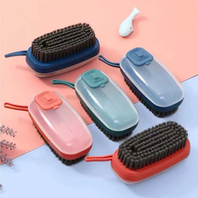 Wholesale Shoe Brushes Laundry Clothes Wash Brush Plastic Washing up Brushes With Soap Dispenser