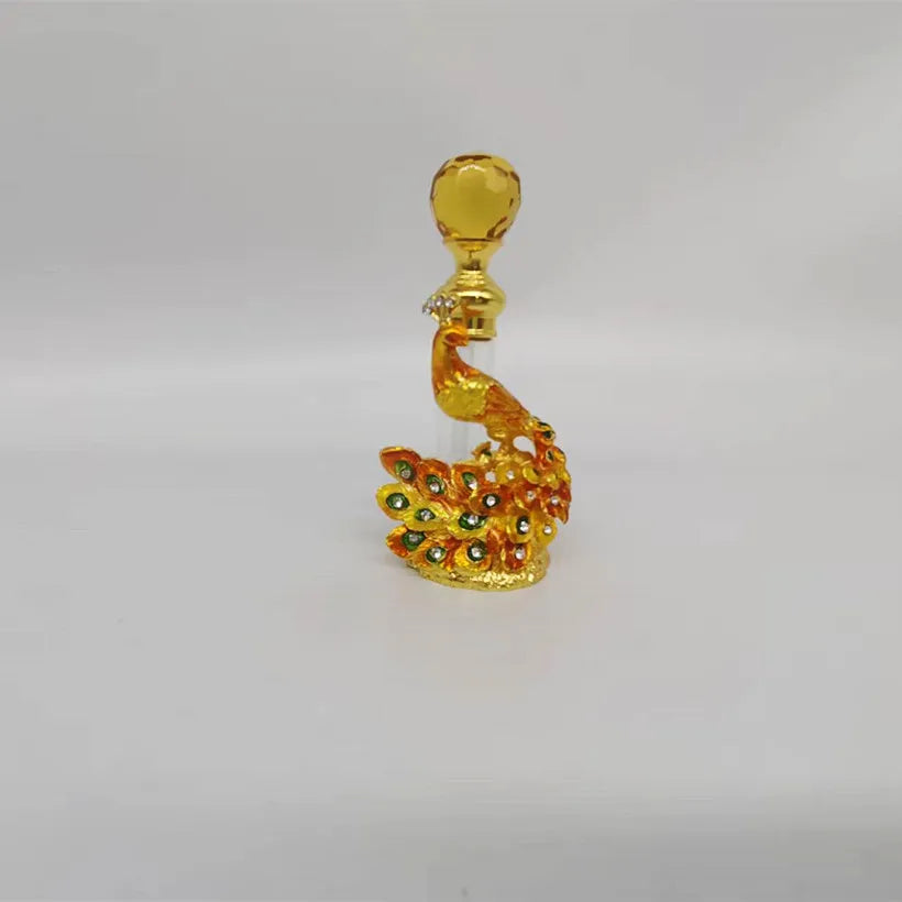 Vintage Painted Perfume Attar Dropper Middle East Dubai Luxury Enamel Essential Oil Glass Metal butterfly Perfume Empty Bottle