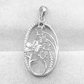 Semi Mount 3*3mm Sterling Silver Pendant Empty Frame Blank Support Setting S925 Base Holder Without Center Stone for DIY Inlay
