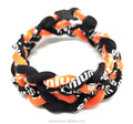 Wholesale Braided Orange Black Baseball Necklace Titanium Rope Braided Sport 3 Rope Necklace MegaBDM