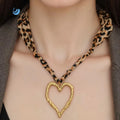 SUMMLY Vintage Wholesale Scarf Leopard Pendant 18k Gold Plated Stainless Steel Knot Charm Necklace Fashion Jewelry for Women
