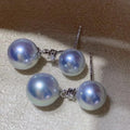 E2013 6-7mm DIY Natural Freshwater Pearl Charm Earrings Mounting Accessory 925 Sterling Silver Gold Plated  Jewelry for Women
