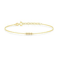 Milskye Simple Classic Jewelry Sterling Silver Gold Plated 18k Bezel Diamond Adjustable Bracelet