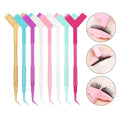 Portable Y-Shape Plastic Comb Lash Lifting Curler Applicator Reusable Eyelash Perm Sticks and Extension Wands Make Brushes
