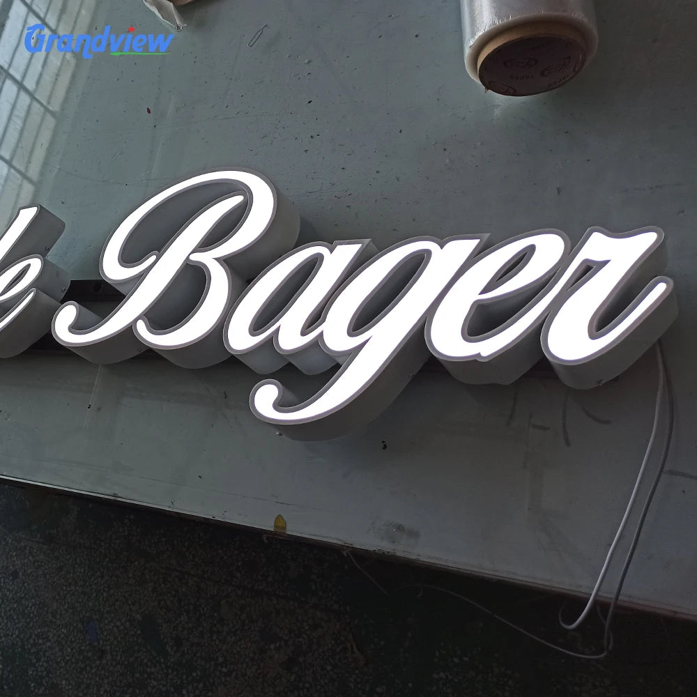 Custom 3D Channel Letter Lights Indoor Outdoor Acrylic Signage Printed Frame LED Decor Advertising Frontlit Sign for Company